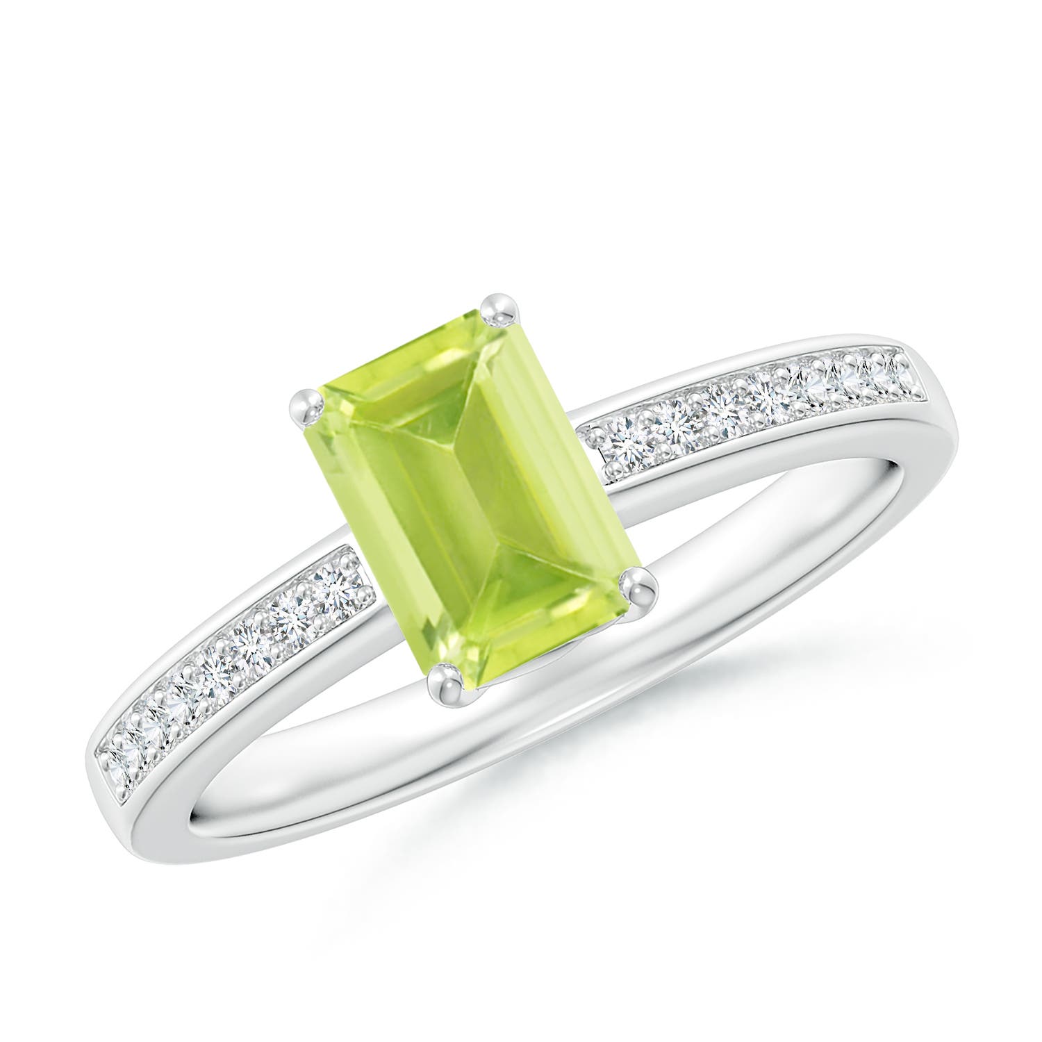 A - Peridot / 1.13 CT / 14 KT White Gold