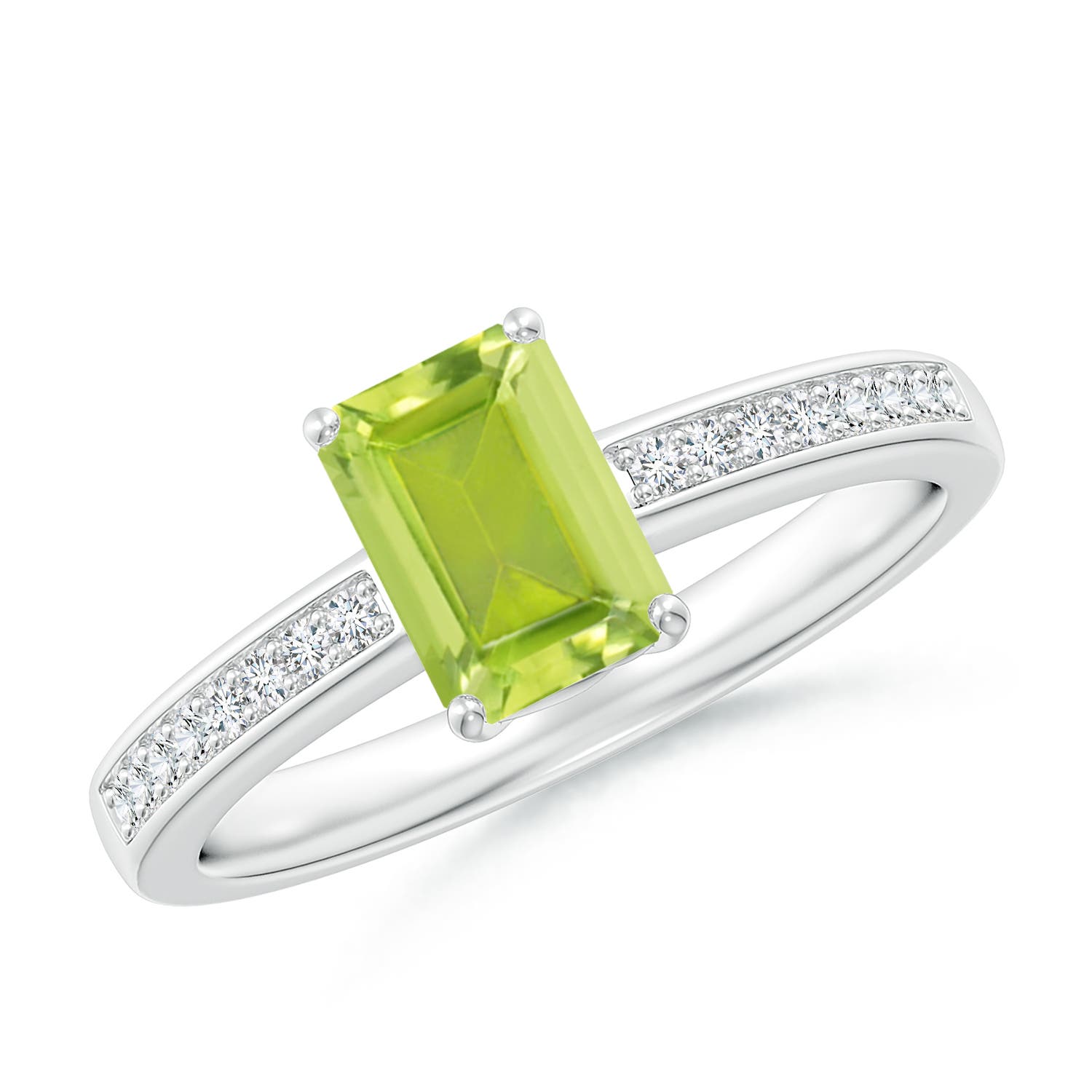 AA - Peridot / 1.13 CT / 14 KT White Gold