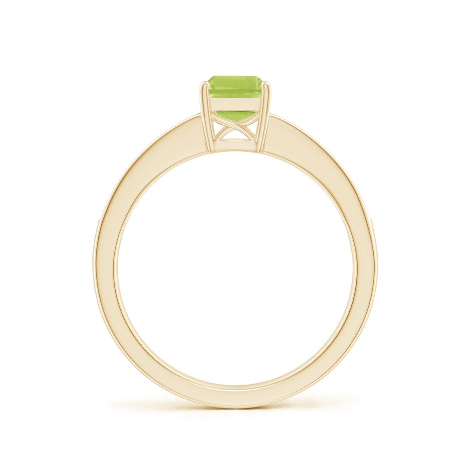 7x5mm AA Octagonal Peridot Cocktail Ring with Diamonds in Yellow Gold side 1