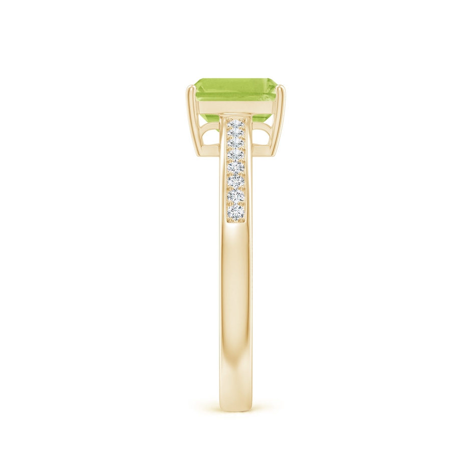 7x5mm AA Octagonal Peridot Cocktail Ring with Diamonds in Yellow Gold side 2
