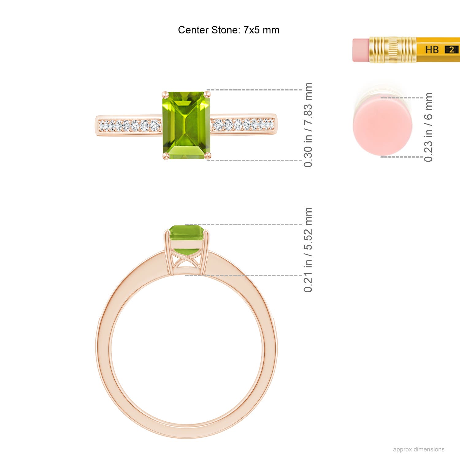 AAA - Peridot / 1.13 CT / 14 KT Rose Gold