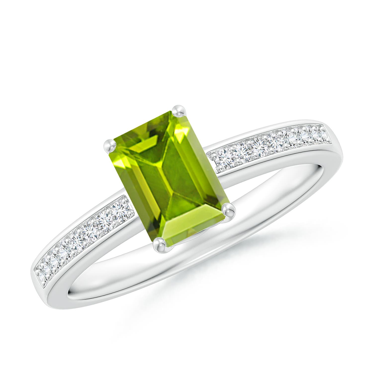 AAA - Peridot / 1.13 CT / 14 KT White Gold