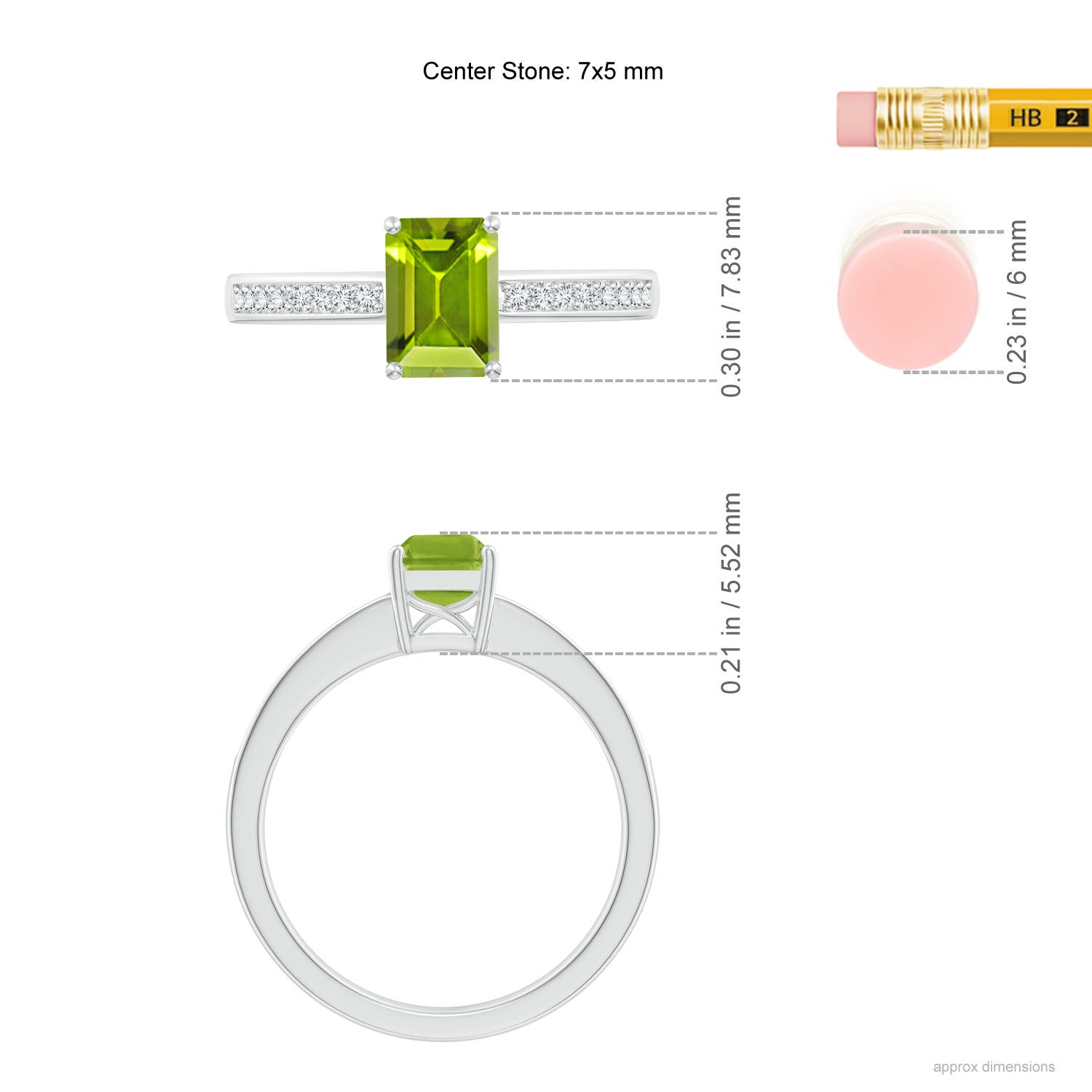 AAA - Peridot / 1.13 CT / 14 KT White Gold