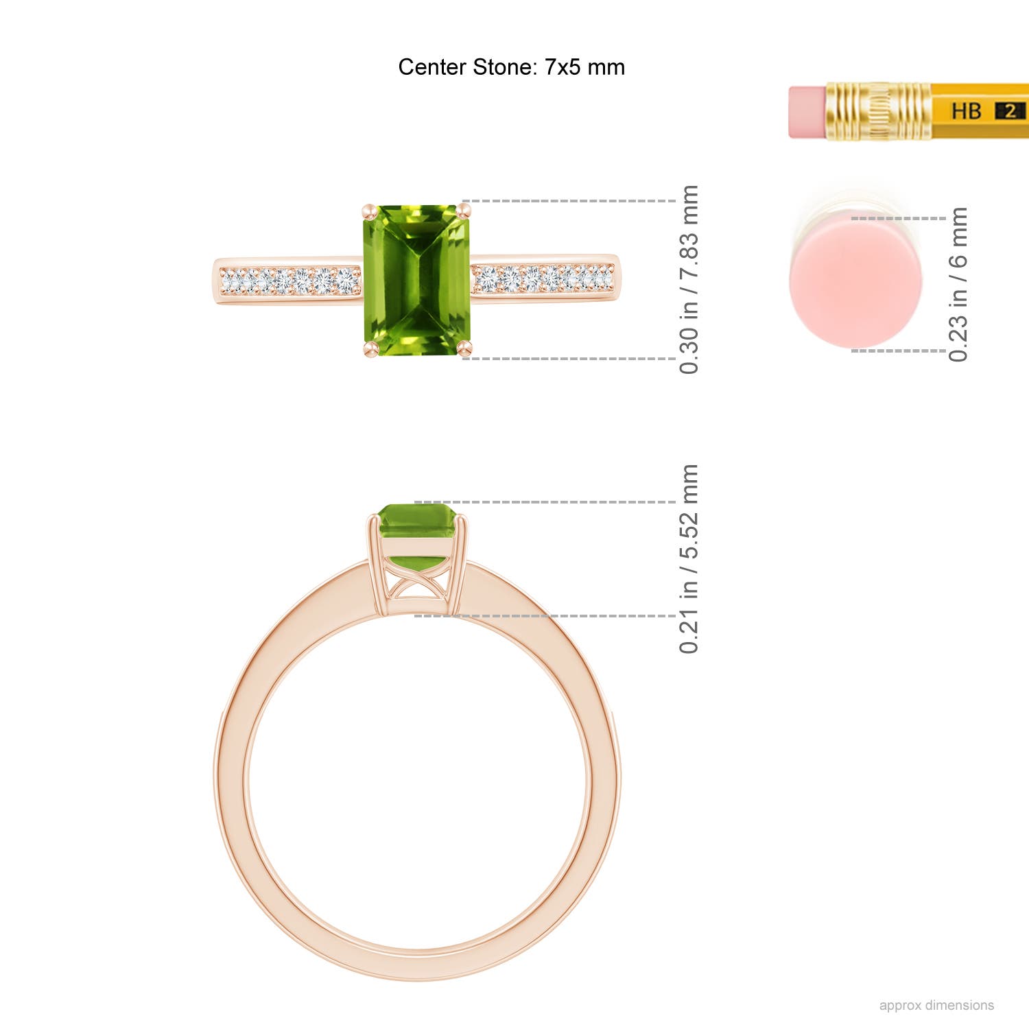 AAAA - Peridot / 1.13 CT / 14 KT Rose Gold