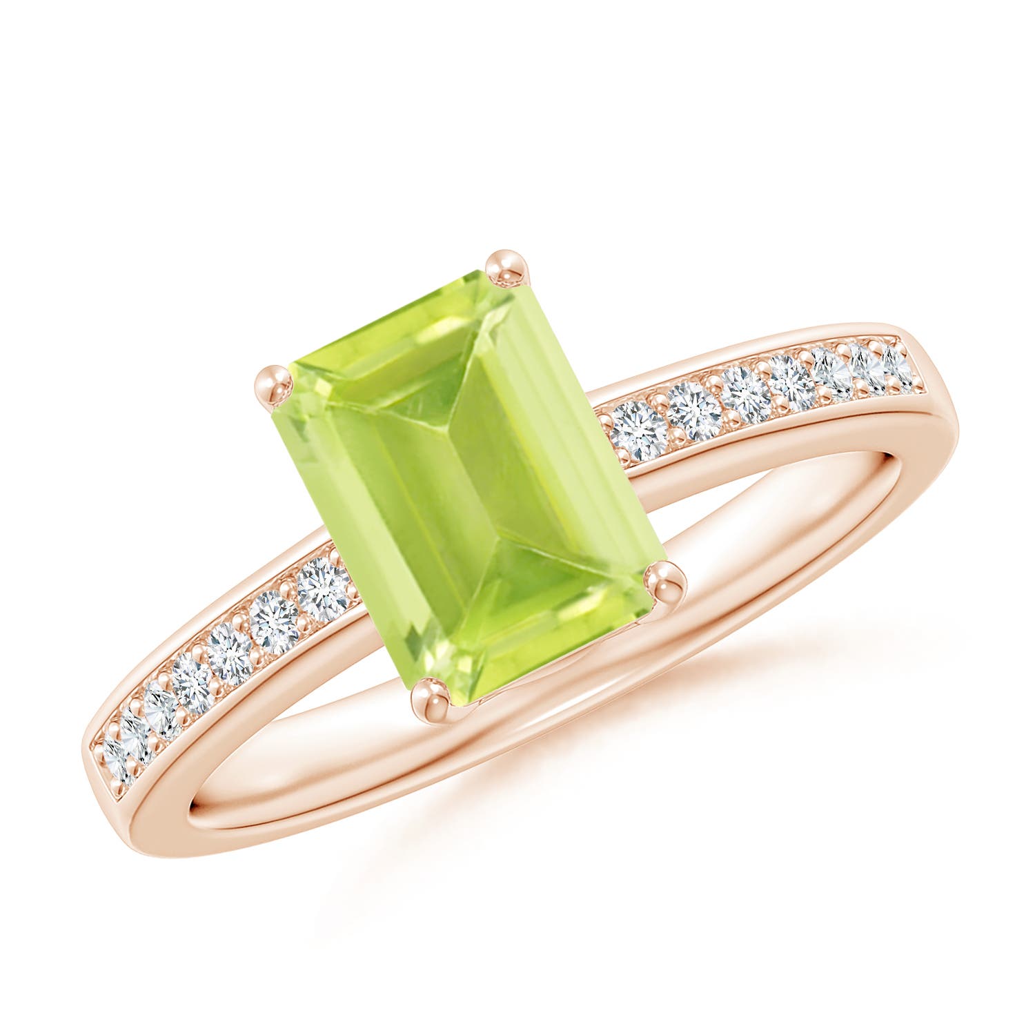 A - Peridot / 1.74 CT / 14 KT Rose Gold