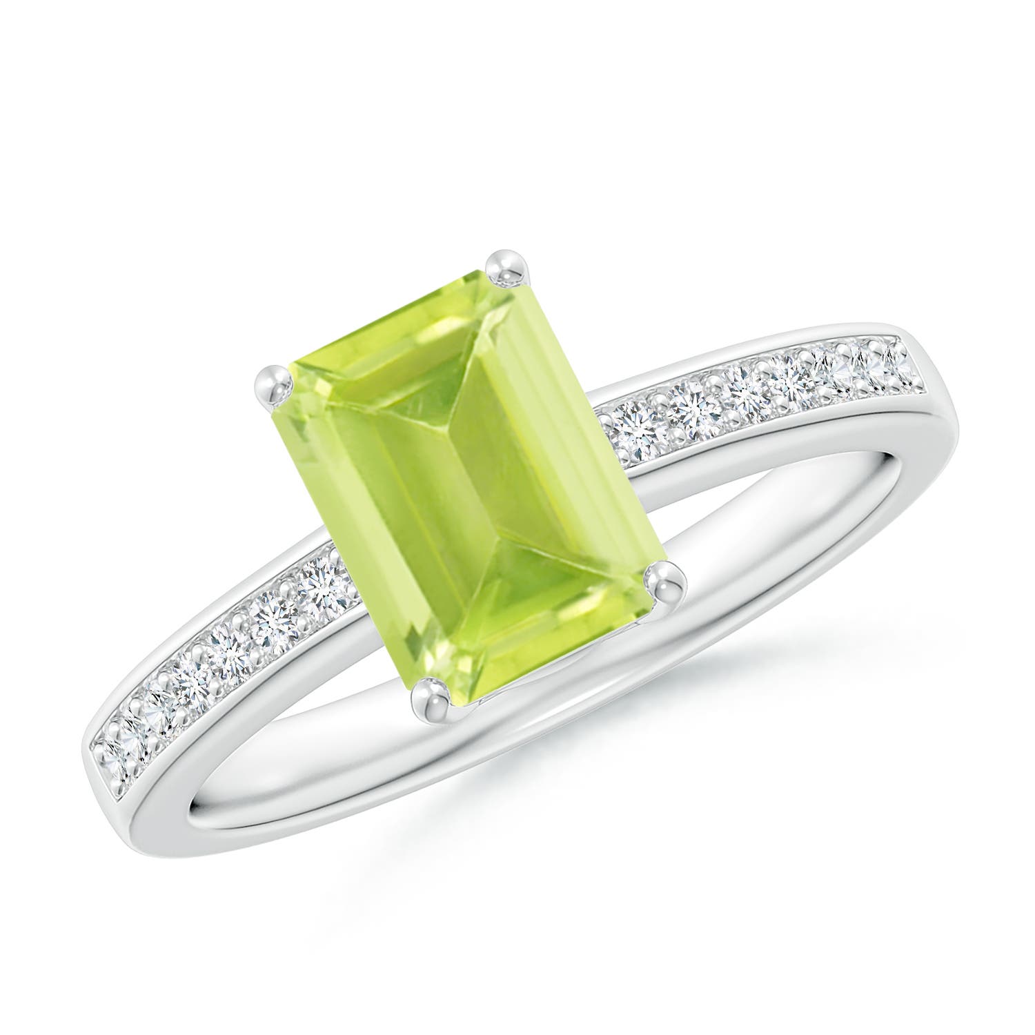 A - Peridot / 1.74 CT / 14 KT White Gold