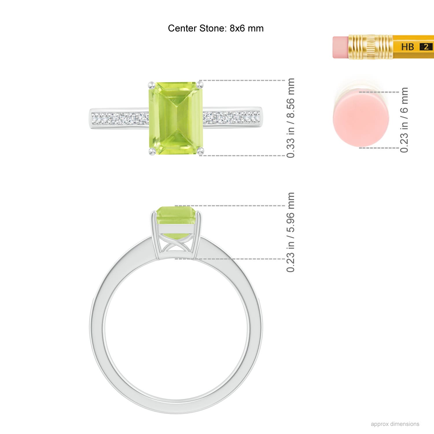 A - Peridot / 1.74 CT / 14 KT White Gold