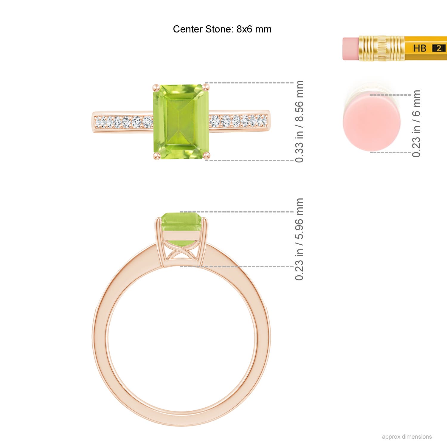 AA - Peridot / 1.74 CT / 14 KT Rose Gold