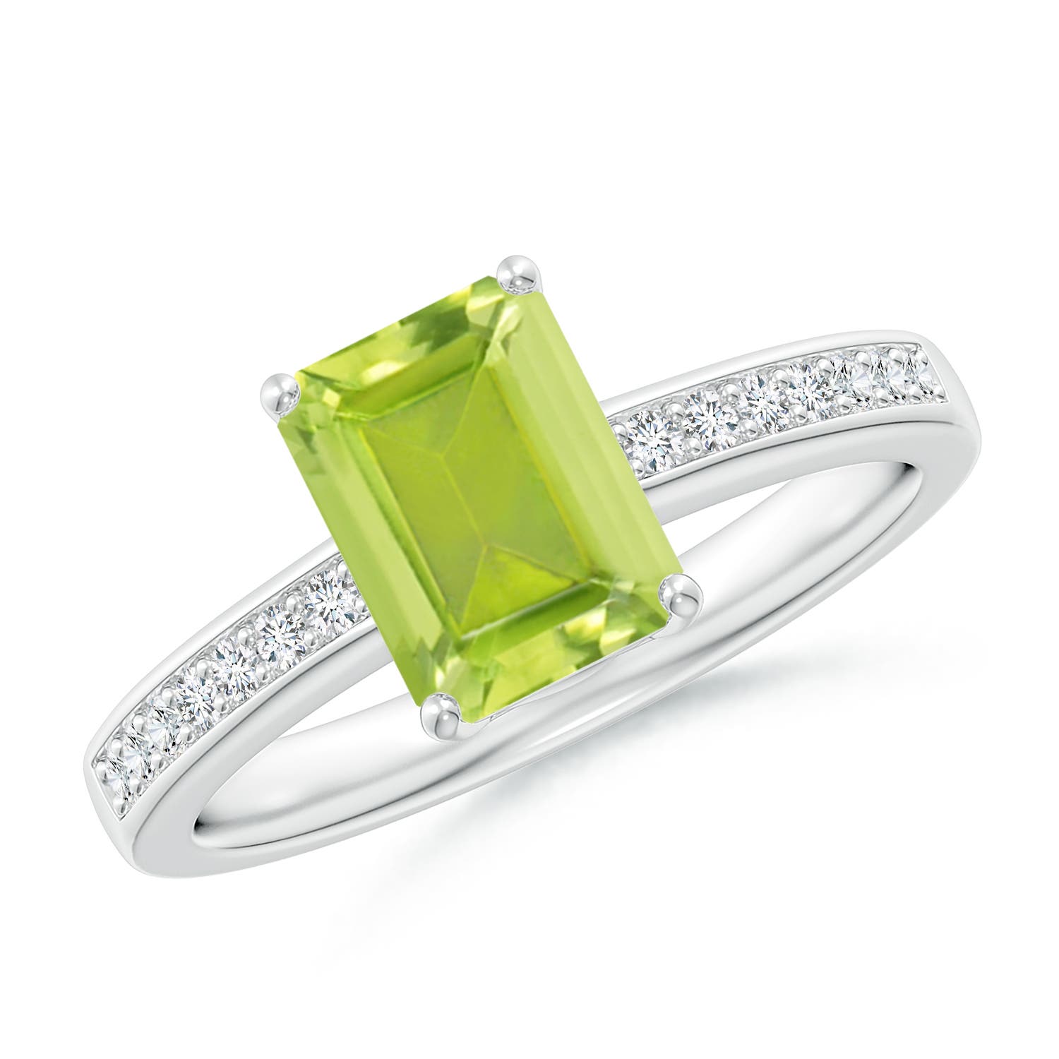 AA - Peridot / 1.74 CT / 14 KT White Gold