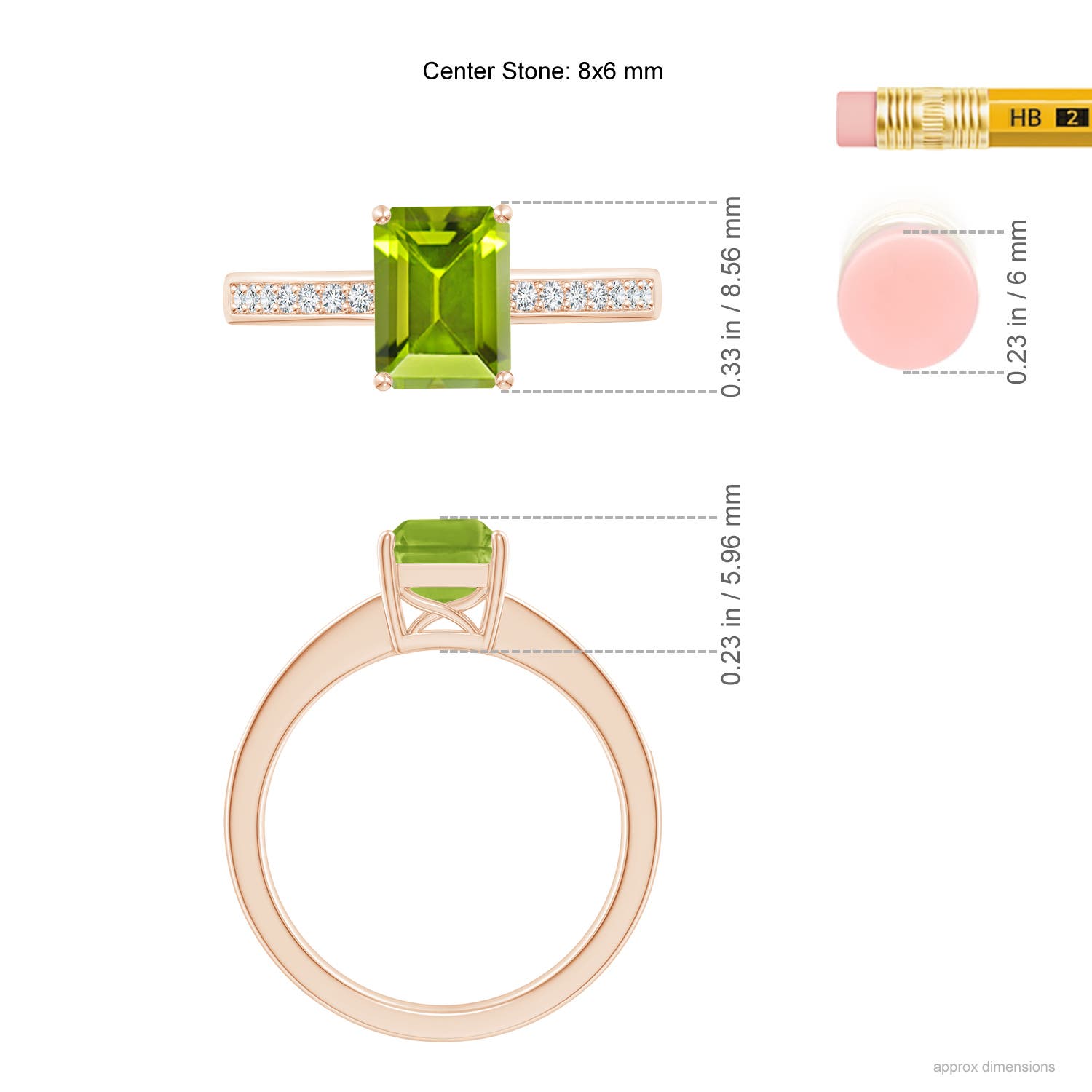 AAA - Peridot / 1.74 CT / 14 KT Rose Gold