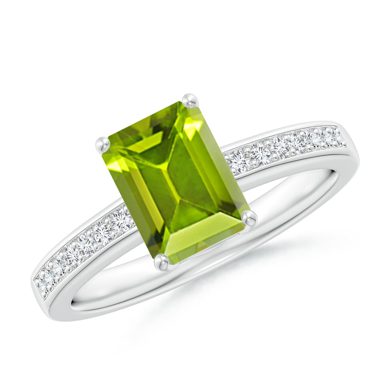 AAA - Peridot / 1.74 CT / 14 KT White Gold