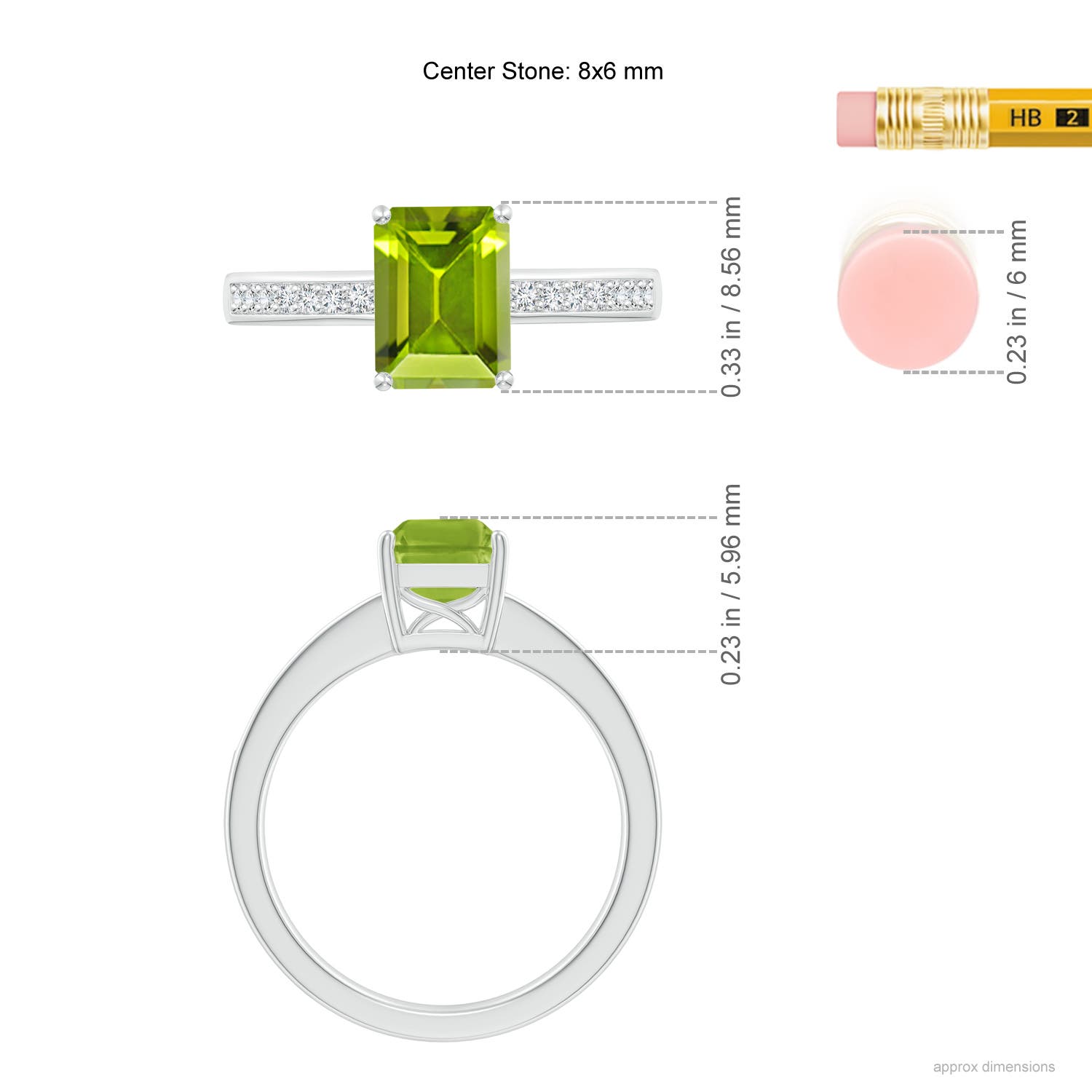 AAA - Peridot / 1.74 CT / 14 KT White Gold