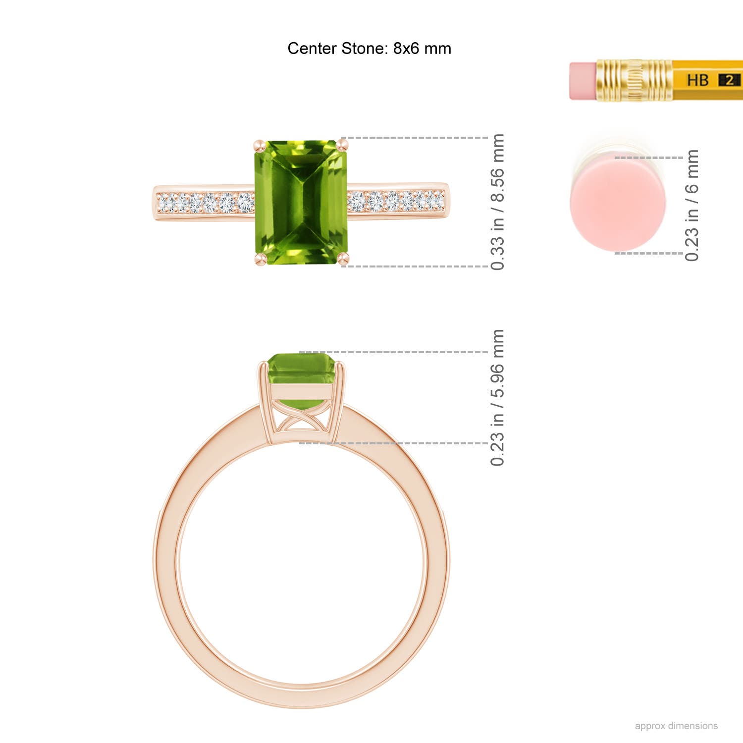 AAAA - Peridot / 1.74 CT / 14 KT Rose Gold