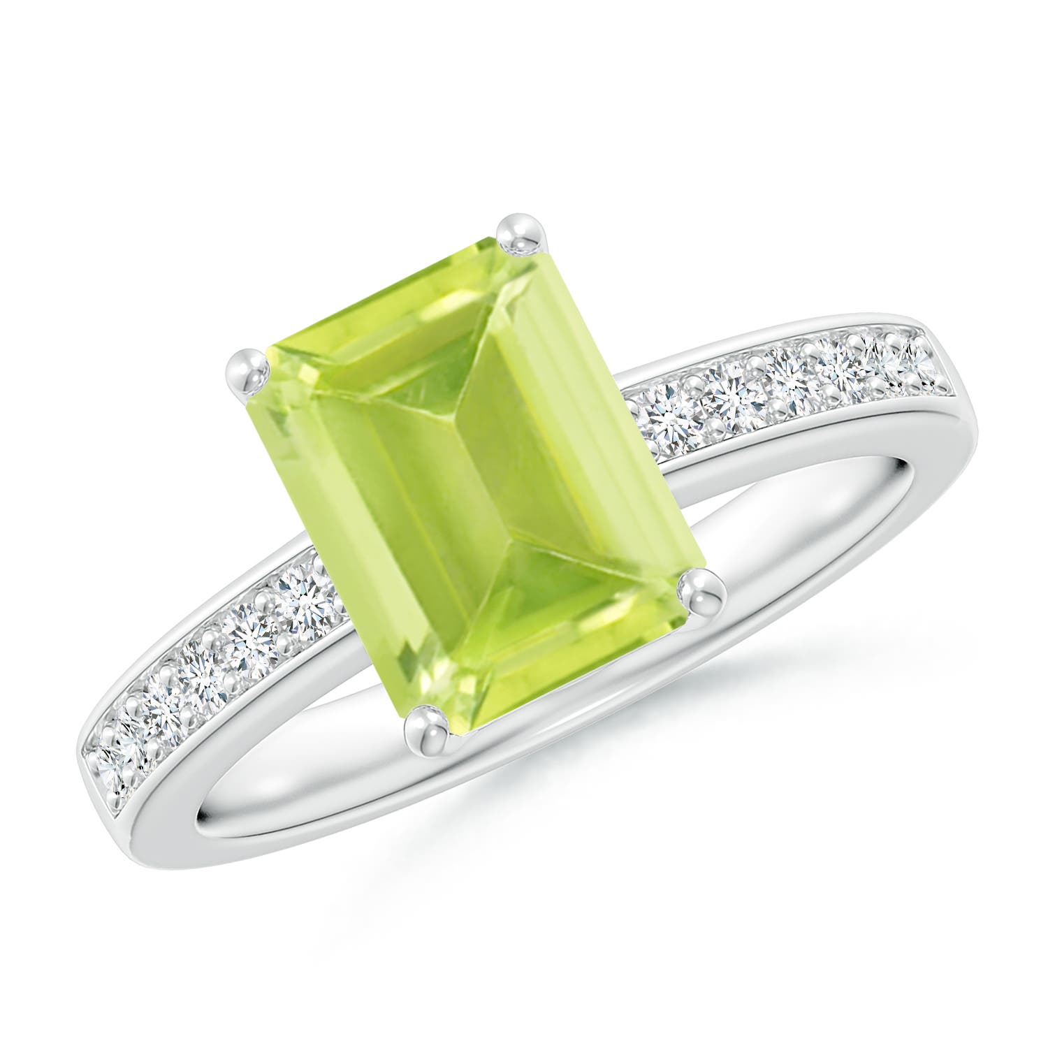 A - Peridot / 2.49 CT / 14 KT White Gold