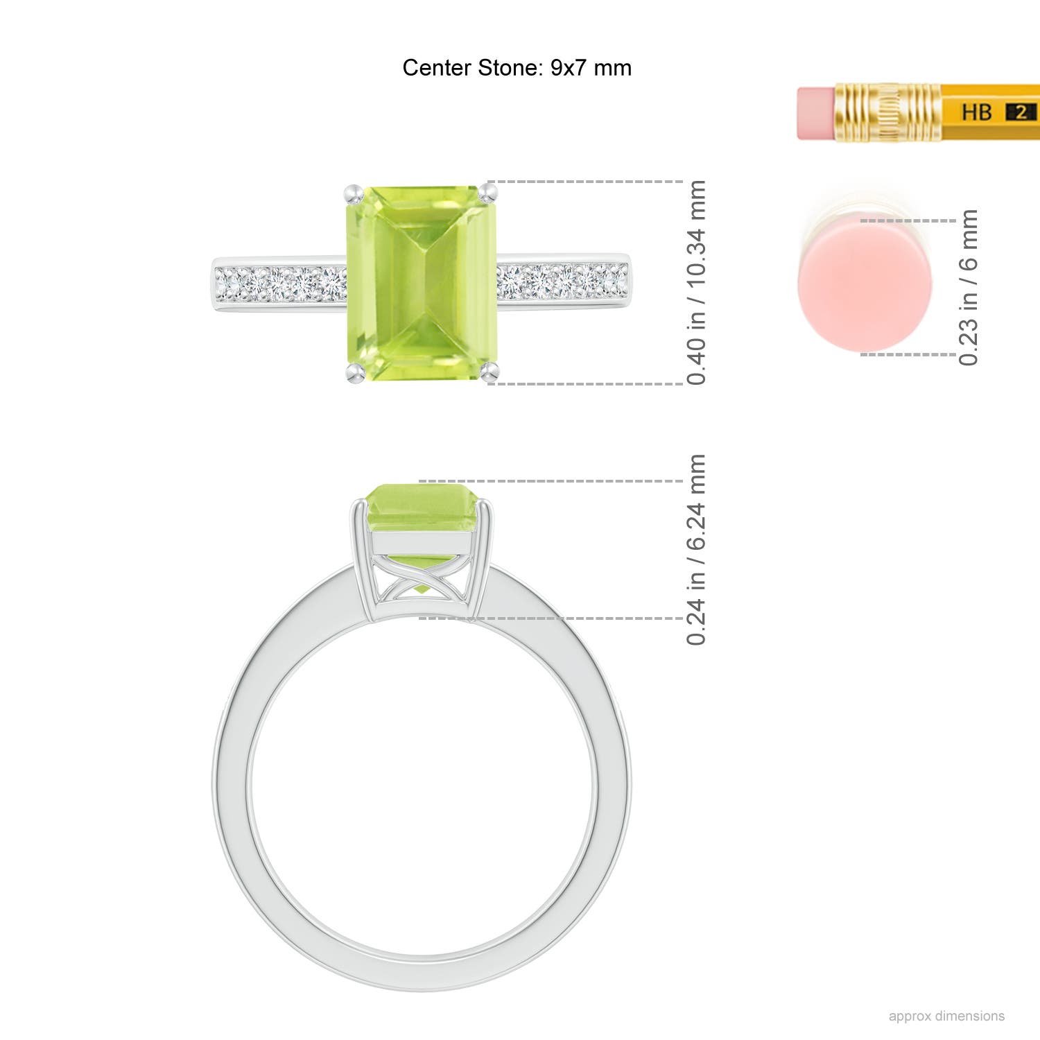 A - Peridot / 2.49 CT / 14 KT White Gold