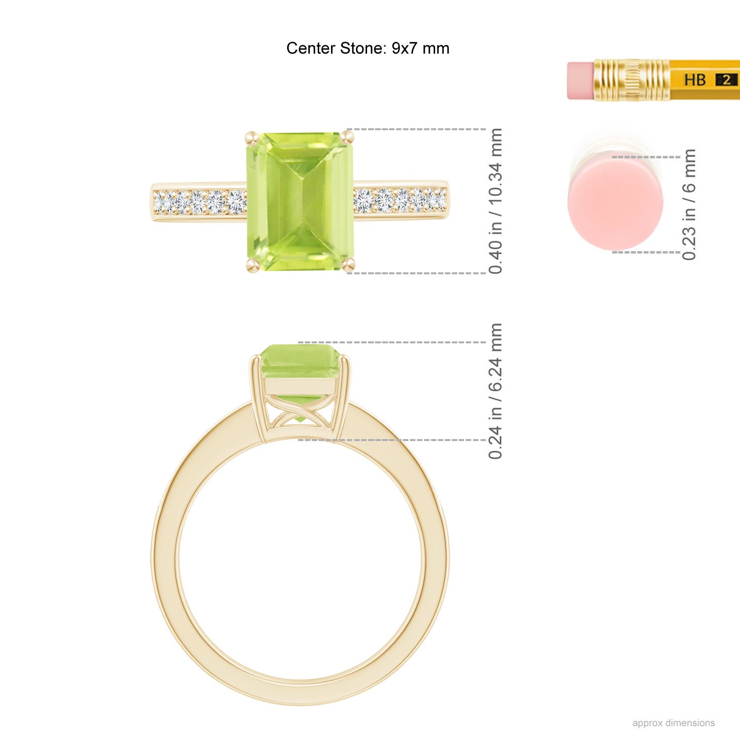 A - Peridot / 2.49 CT / 14 KT Yellow Gold