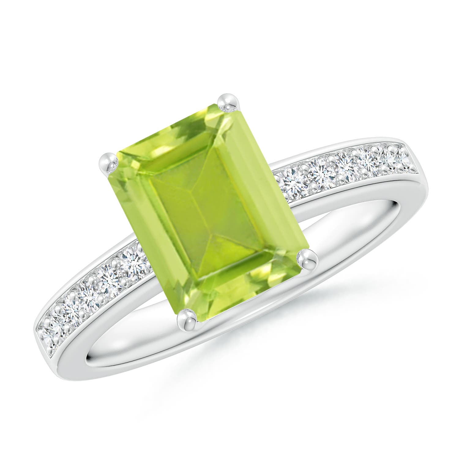 AA - Peridot / 2.49 CT / 14 KT White Gold