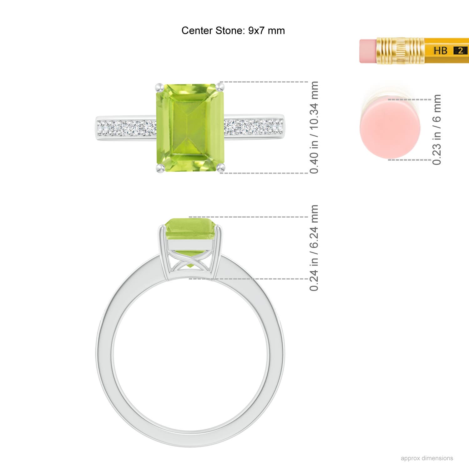 AA - Peridot / 2.49 CT / 14 KT White Gold