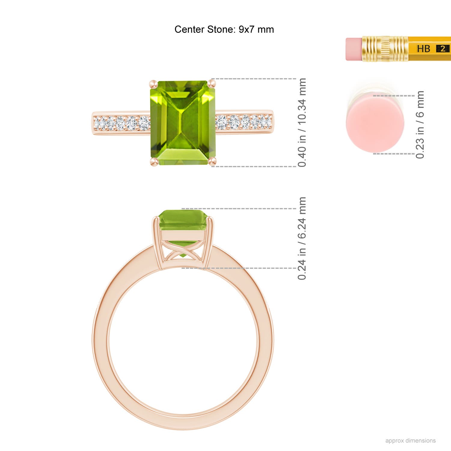 AAA - Peridot / 2.49 CT / 14 KT Rose Gold