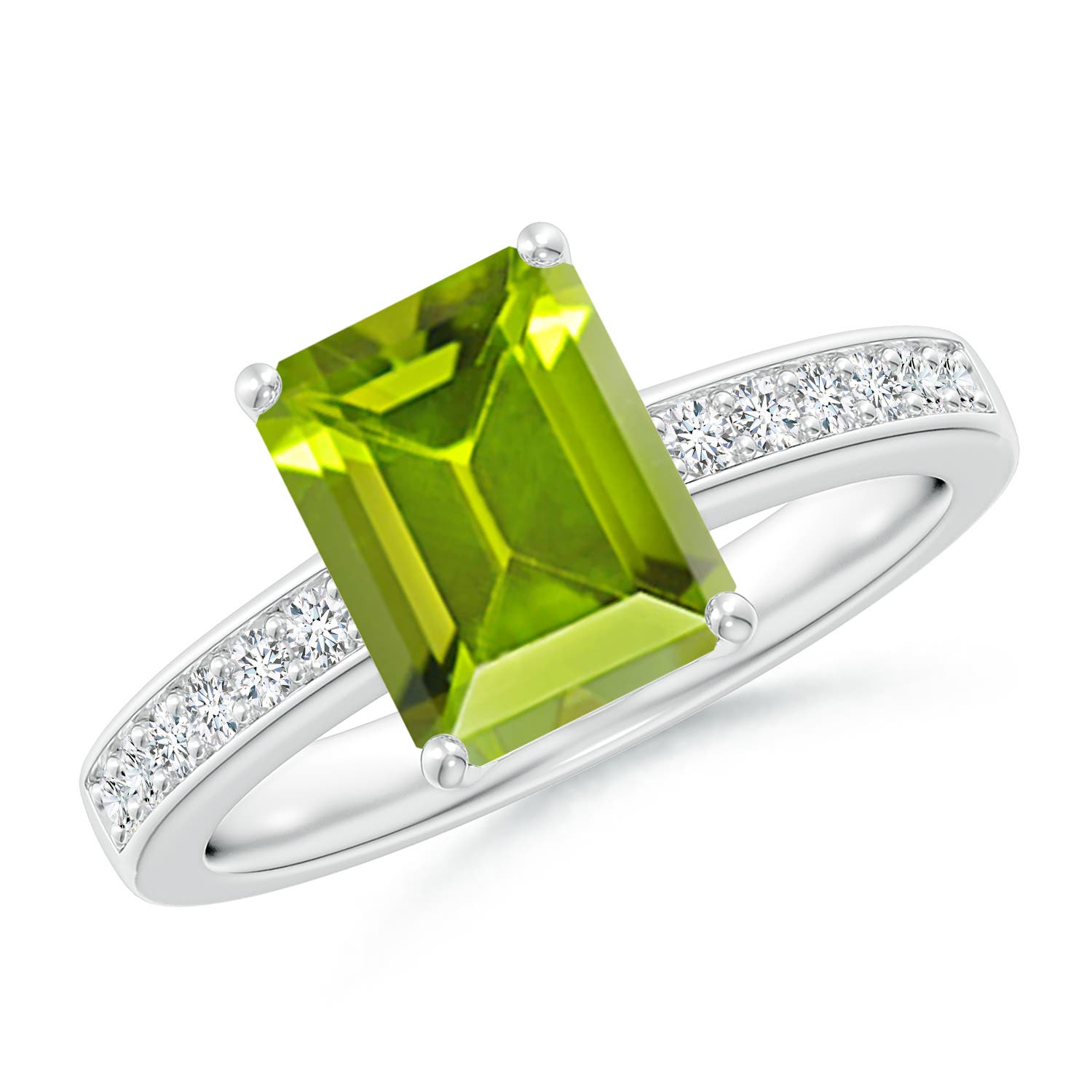 AAA - Peridot / 2.49 CT / 14 KT White Gold