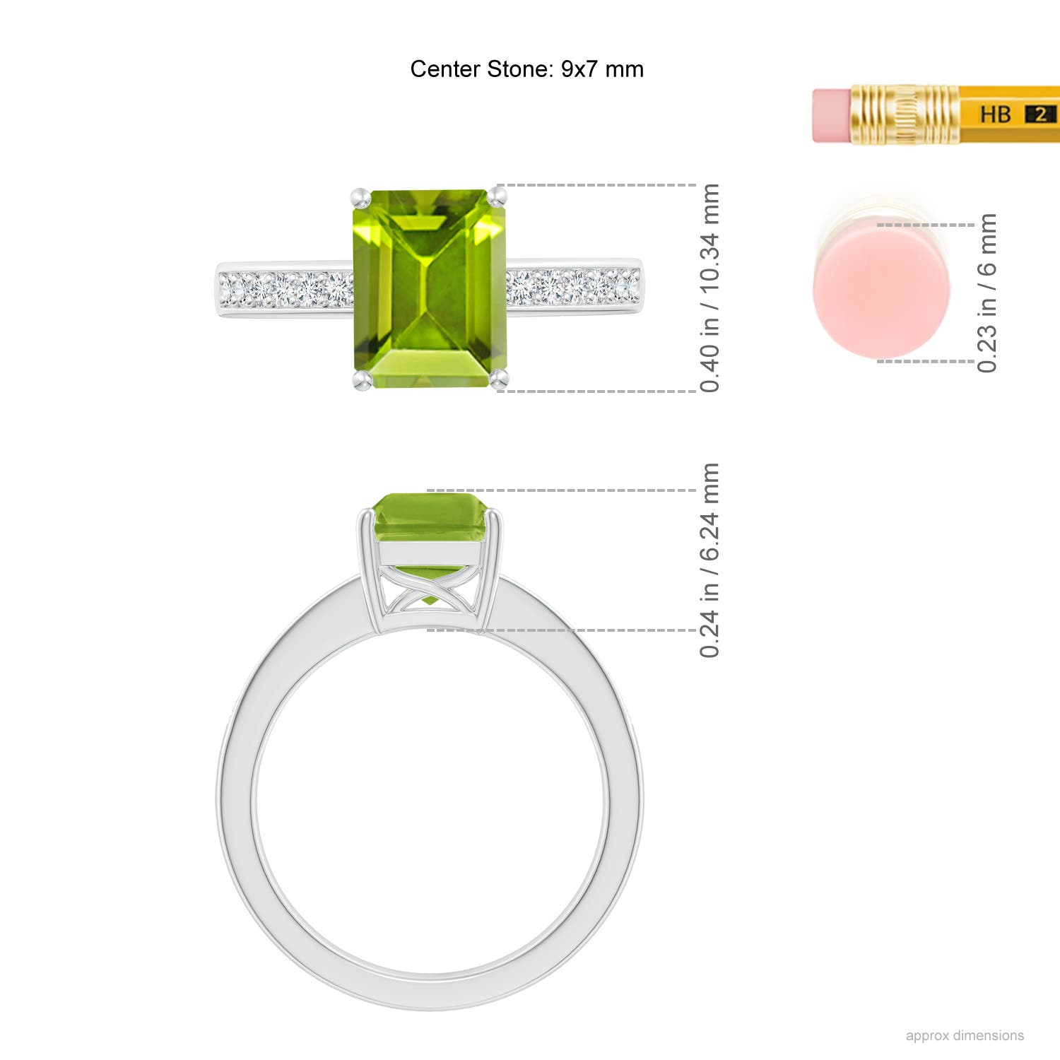 AAA - Peridot / 2.49 CT / 14 KT White Gold