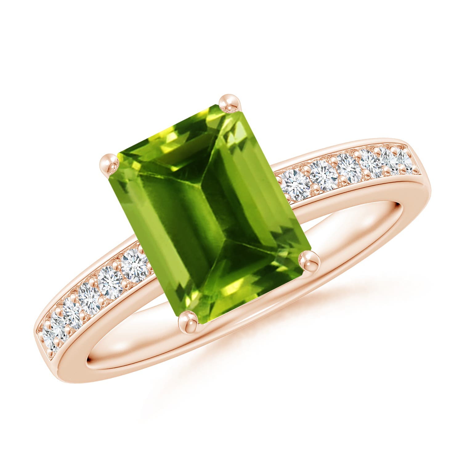 AAAA - Peridot / 2.49 CT / 14 KT Rose Gold