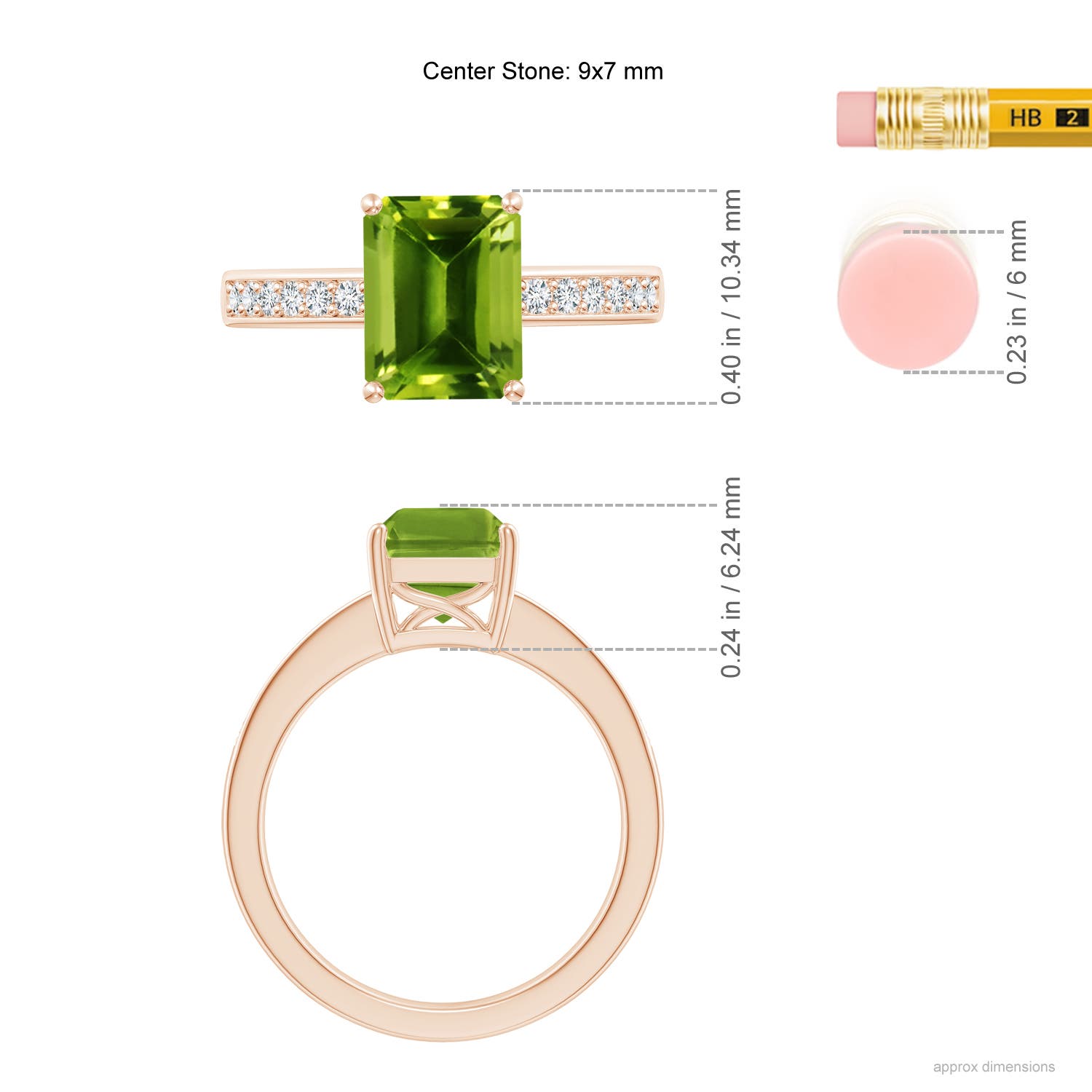 AAAA - Peridot / 2.49 CT / 14 KT Rose Gold