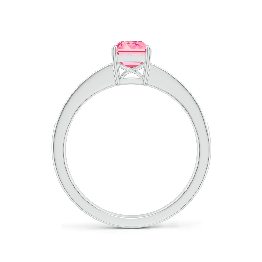 7x5mm AAAA Octagonal Fancy Intense Pink Diamond Cocktail Ring in P950 Platinum - side 199