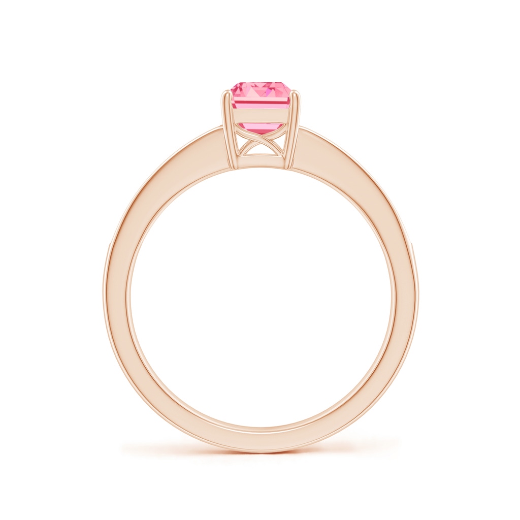 7x5mm AAAA Octagonal Fancy Intense Pink Diamond Cocktail Ring in Rose Gold - side 199