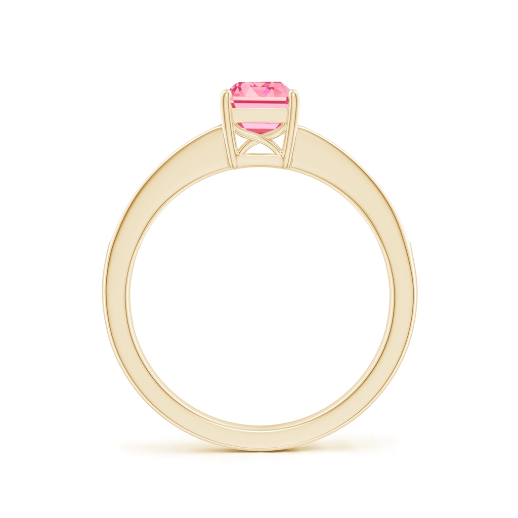 7x5mm AAAA Octagonal Fancy Intense Pink Diamond Cocktail Ring in Yellow Gold - side 199