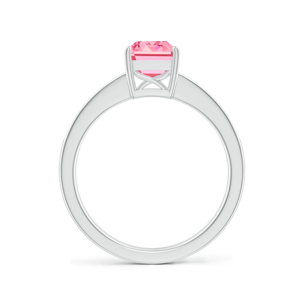 8x6mm AAAA Octagonal Fancy Intense Pink Diamond Cocktail Ring in White Gold - side 199