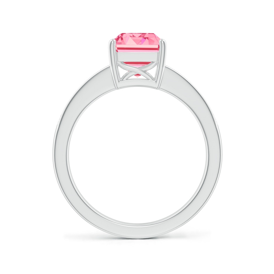 9x7mm AAAA Octagonal Fancy Intense Pink Diamond Cocktail Ring in White Gold side 199