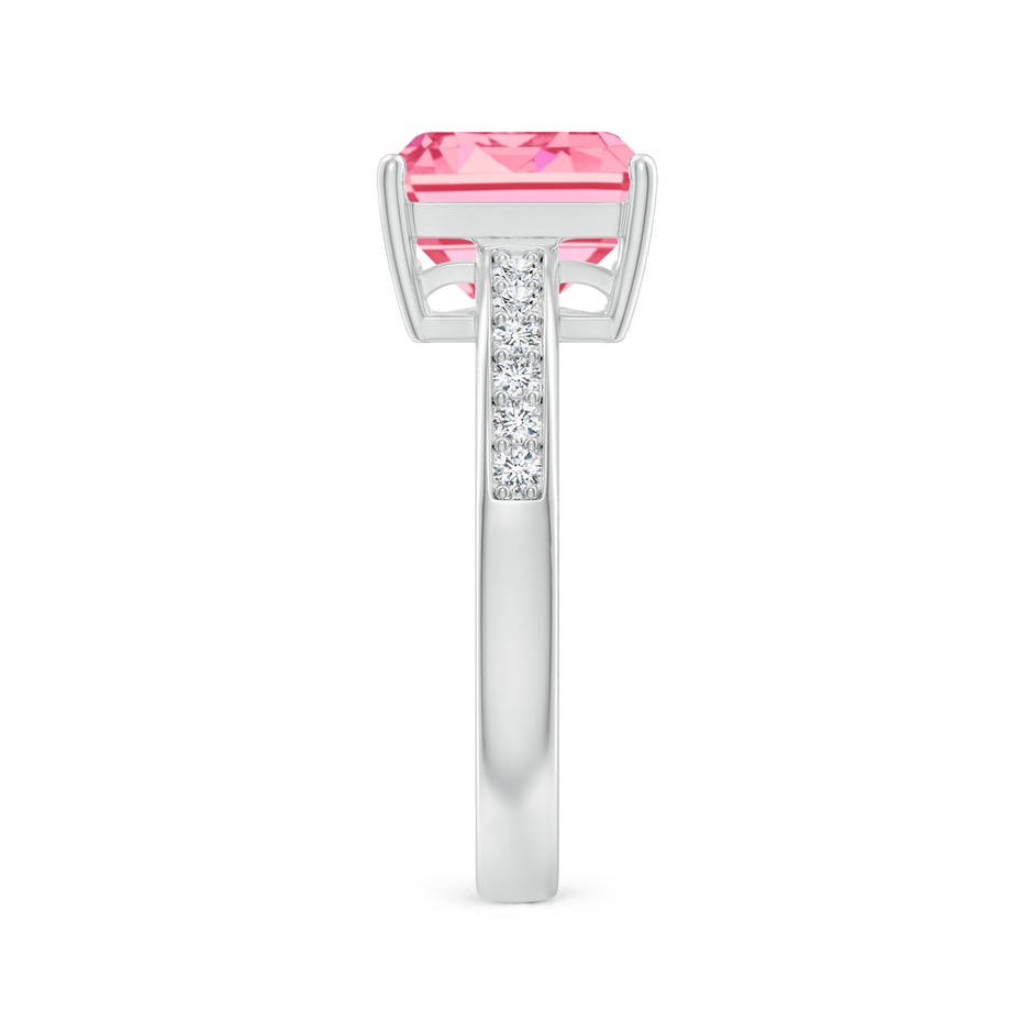 9x7mm AAAA Octagonal Fancy Intense Pink Diamond Cocktail Ring in White Gold side 299