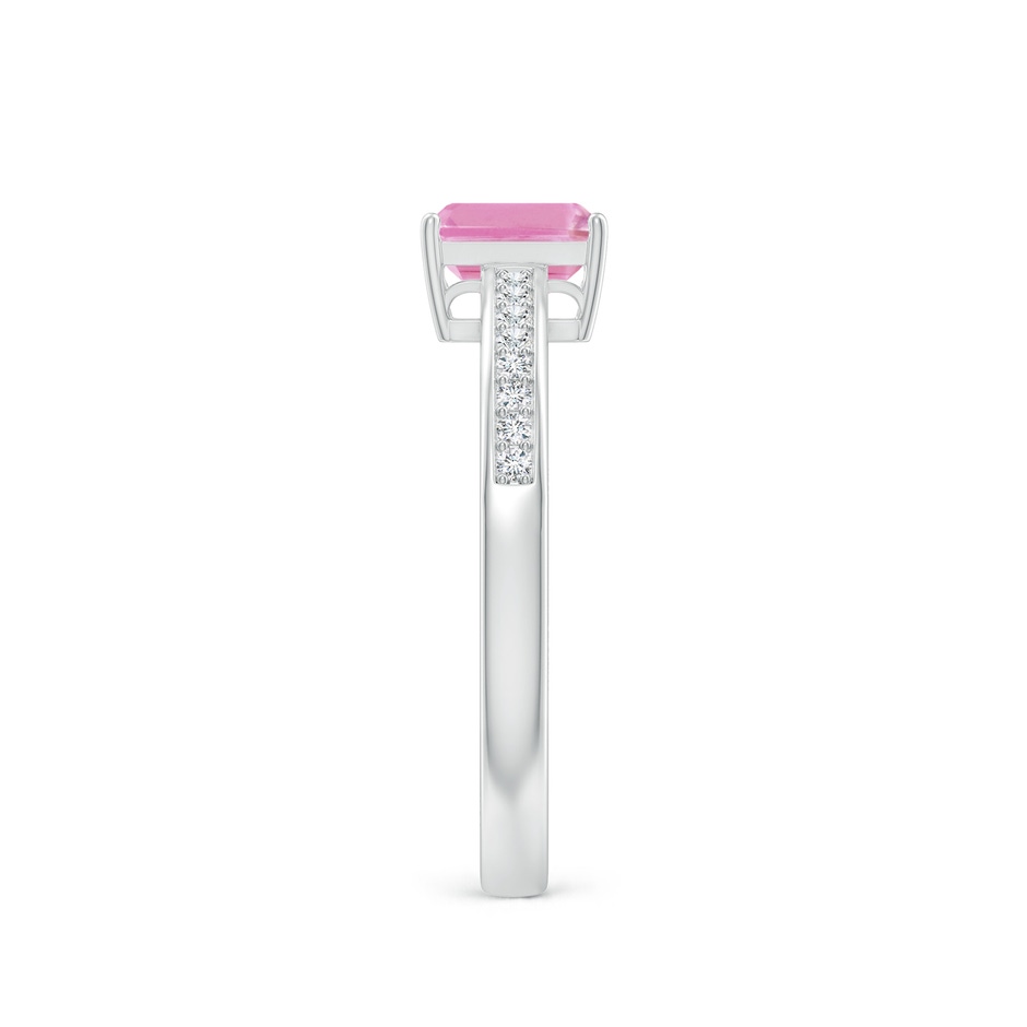 6x4mm A Octagonal Pink Sapphire Cocktail Ring with Diamonds in P950 Platinum side-2