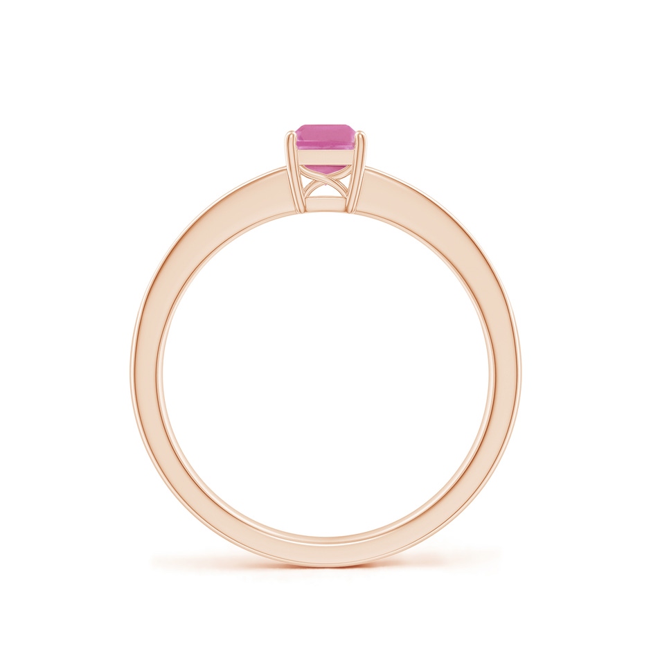 6x4mm AA Octagonal Pink Sapphire Cocktail Ring with Diamonds in 9K Rose Gold side 1