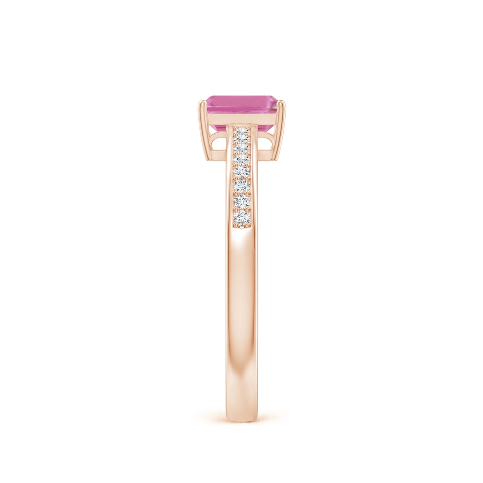 6x4mm AA Octagonal Pink Sapphire Cocktail Ring with Diamonds in 9K Rose Gold side 2