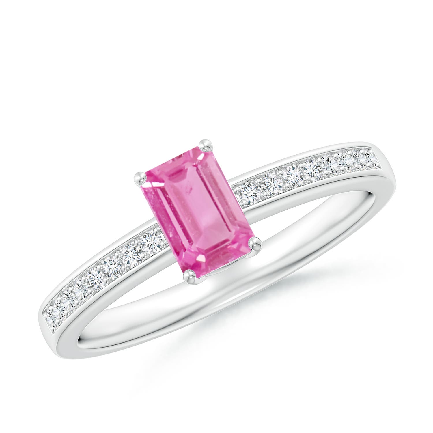 AA - Pink Sapphire / 0.76 CT / 14 KT White Gold