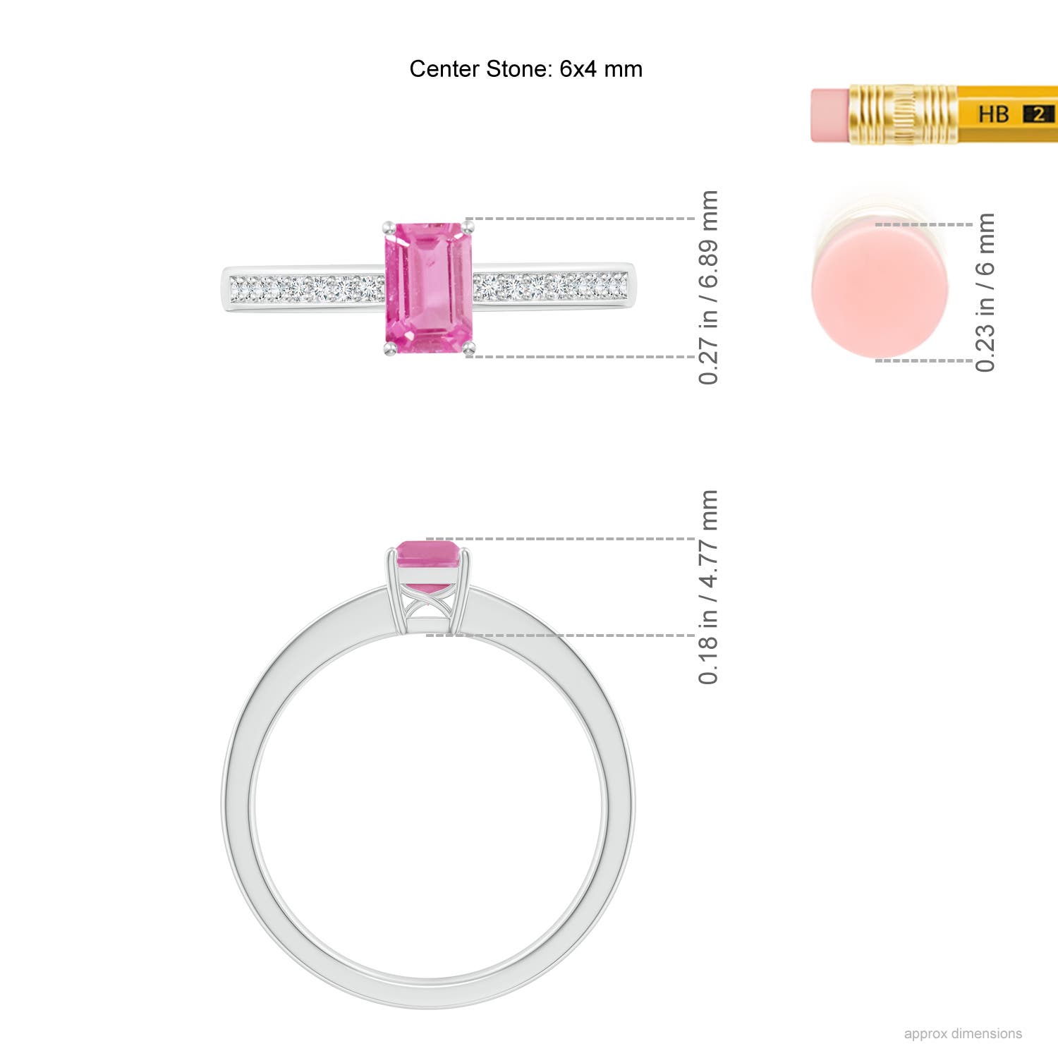 AA - Pink Sapphire / 0.76 CT / 14 KT White Gold