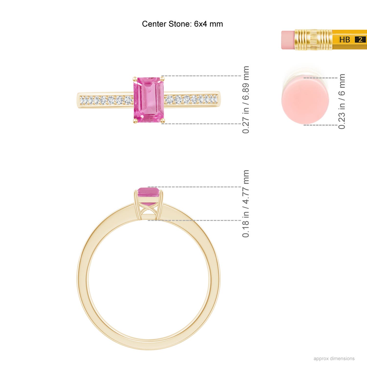 AA - Pink Sapphire / 0.76 CT / 14 KT Yellow Gold