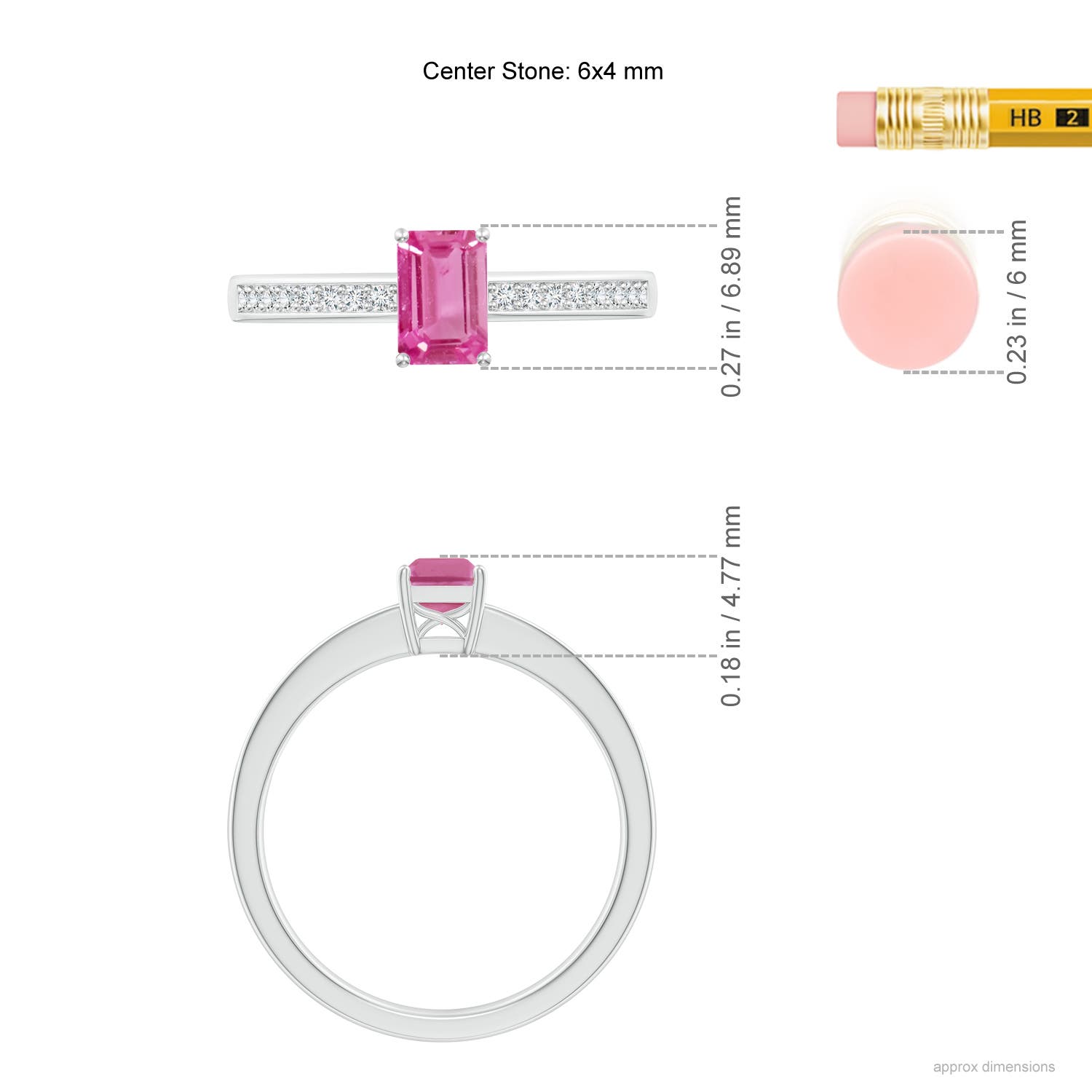 AAA - Pink Sapphire / 0.76 CT / 14 KT White Gold