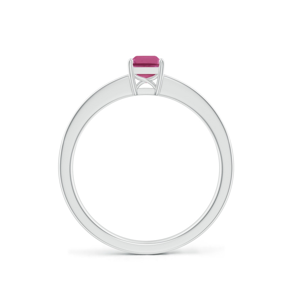 6x4mm AAAA Octagonal Pink Sapphire Cocktail Ring with Diamonds in P950 Platinum side-1