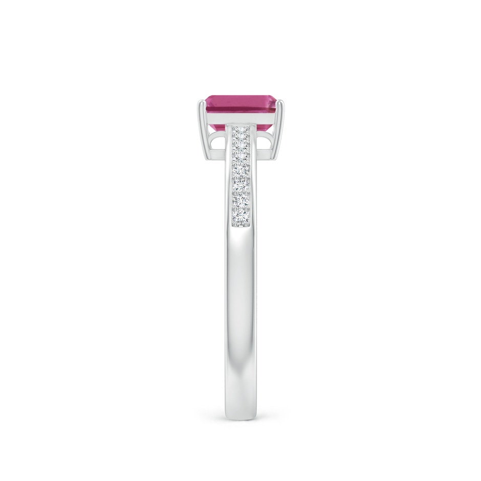 6x4mm AAAA Octagonal Pink Sapphire Cocktail Ring with Diamonds in P950 Platinum side-2
