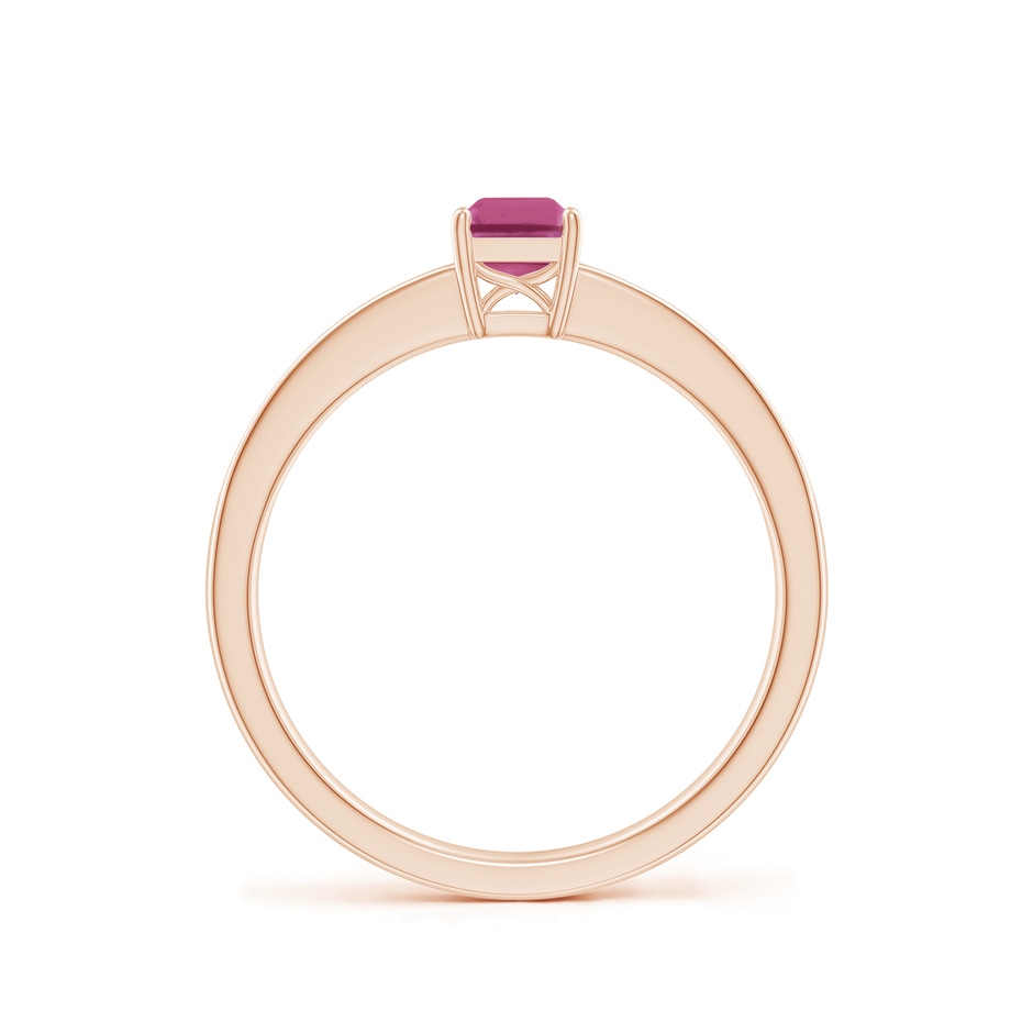 6x4mm AAAA Octagonal Pink Sapphire Cocktail Ring with Diamonds in Rose Gold side-1
