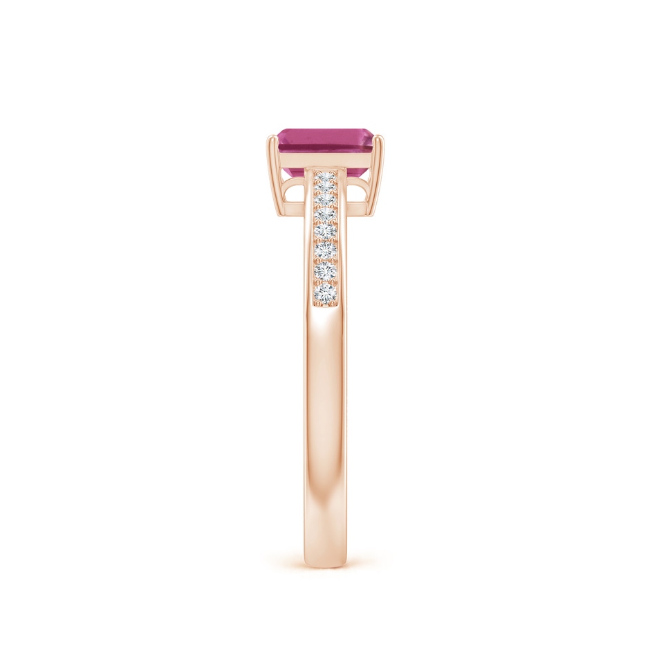 6x4mm AAAA Octagonal Pink Sapphire Cocktail Ring with Diamonds in Rose Gold side-2