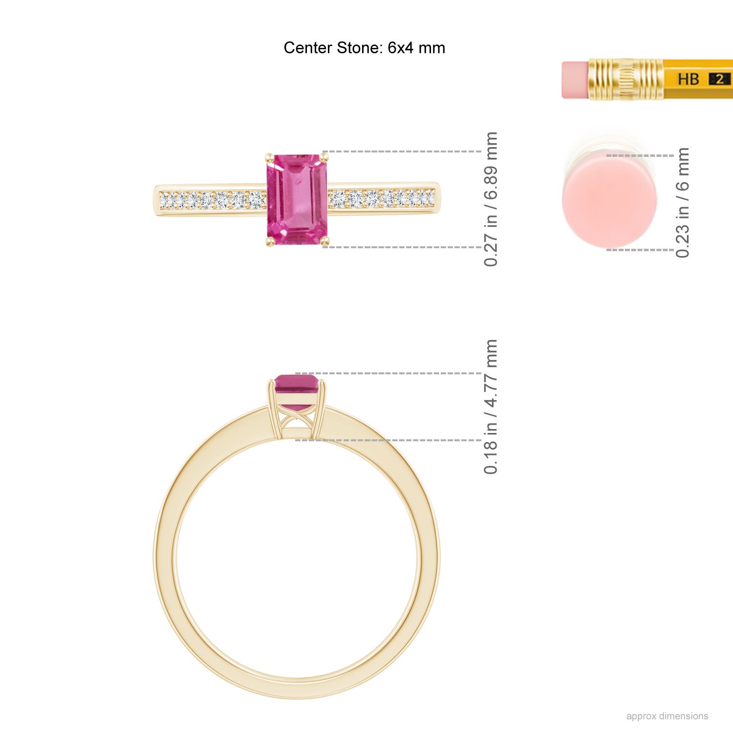 AAAA - Pink Sapphire / 0.76 CT / 14 KT Yellow Gold