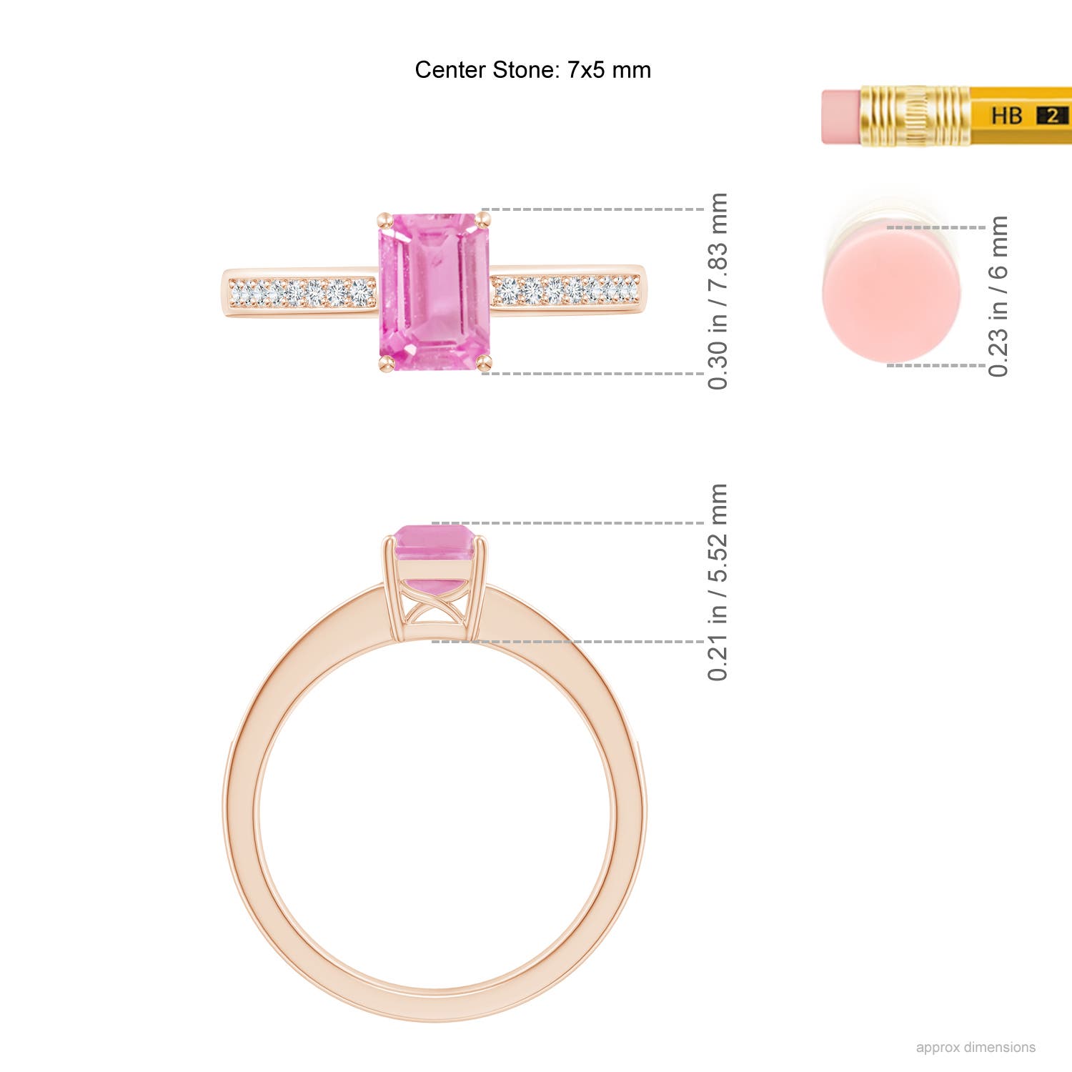 A - Pink Sapphire / 1.28 CT / 14 KT Rose Gold