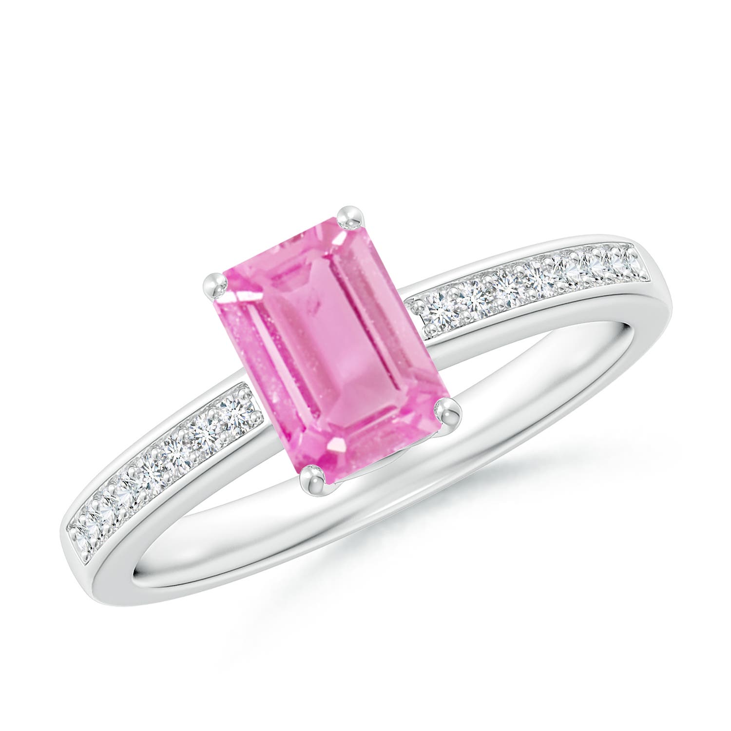 A - Pink Sapphire / 1.28 CT / 14 KT White Gold