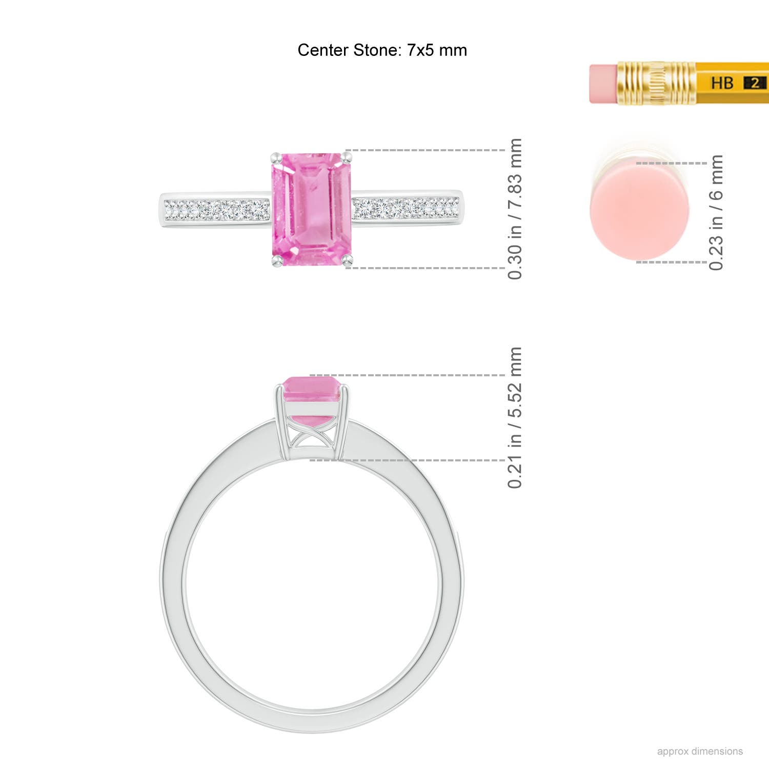 A - Pink Sapphire / 1.28 CT / 14 KT White Gold