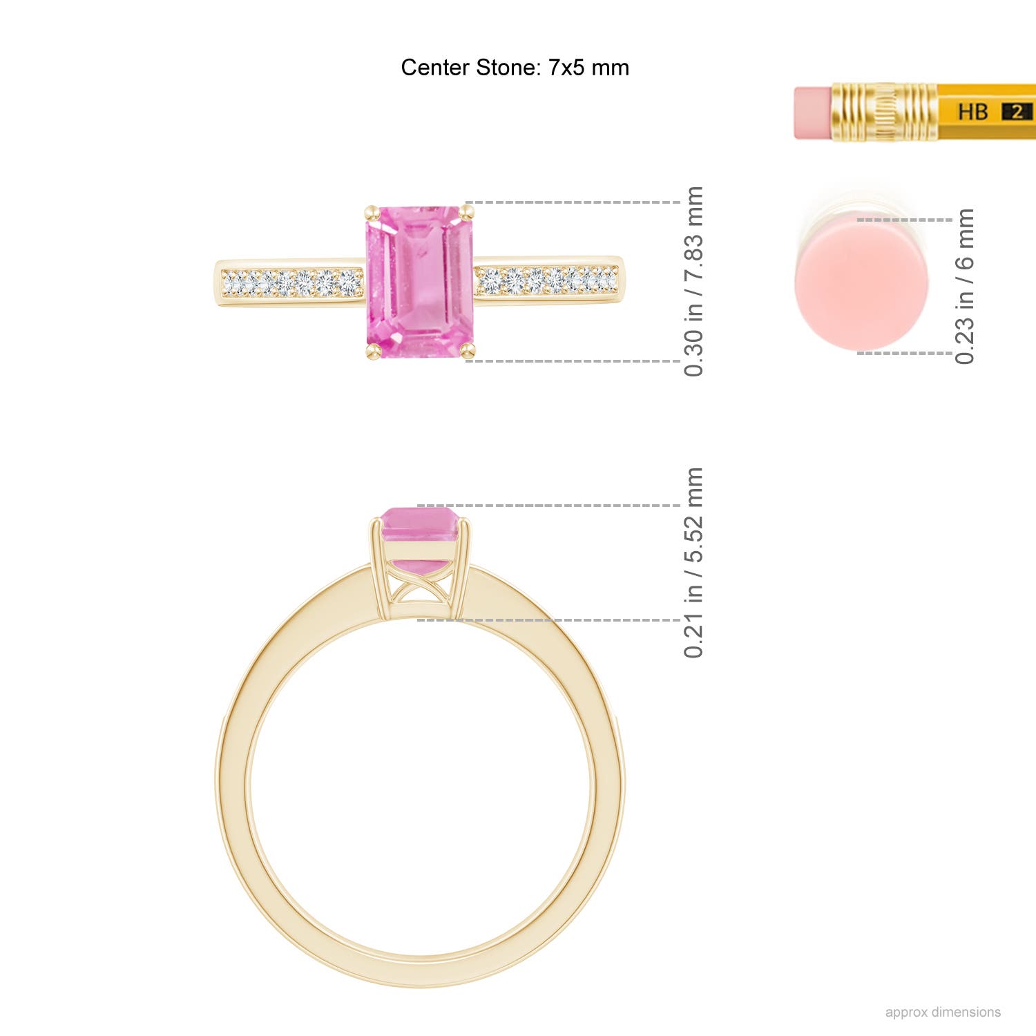 A - Pink Sapphire / 1.28 CT / 14 KT Yellow Gold