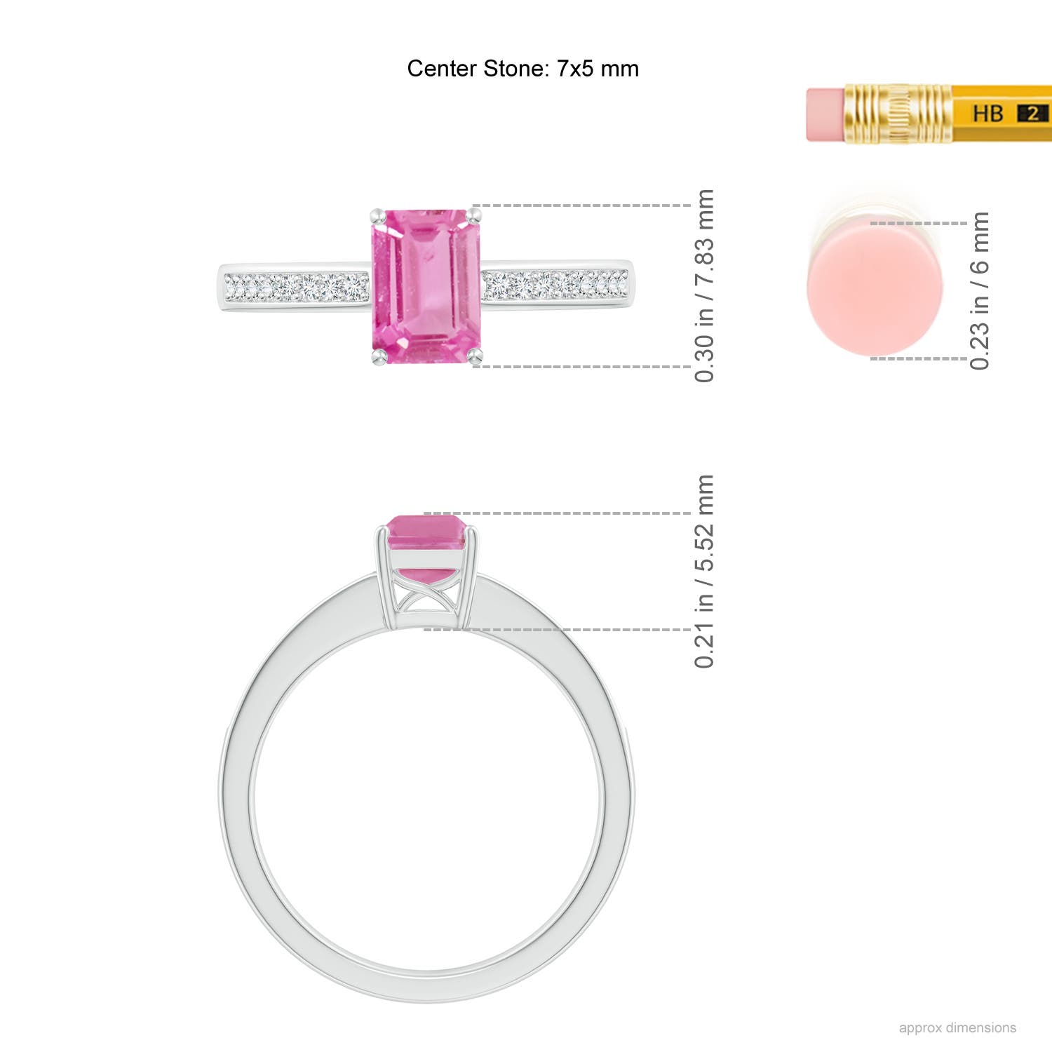 AA - Pink Sapphire / 1.28 CT / 14 KT White Gold